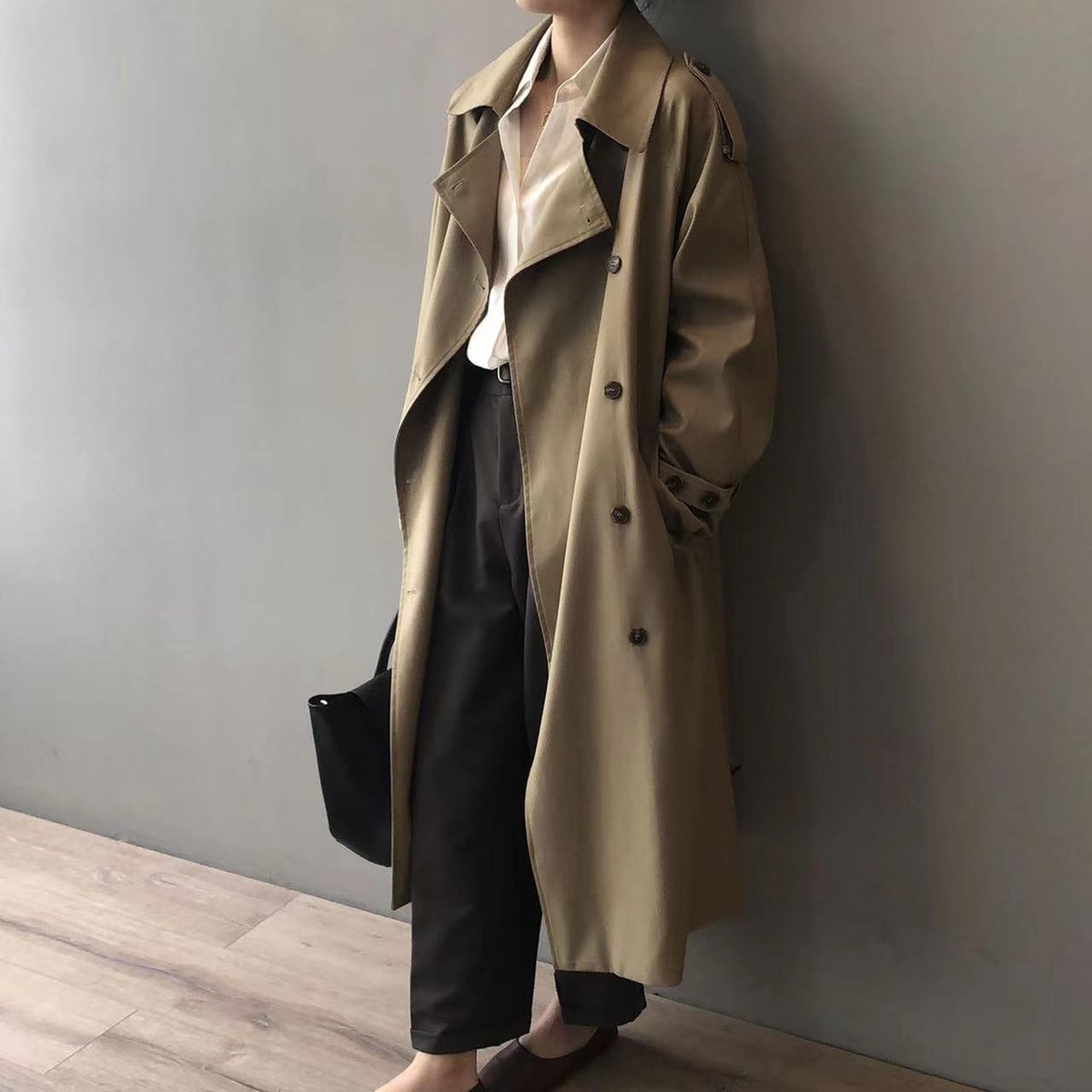Helene Women's Long Trench Coat Outfit