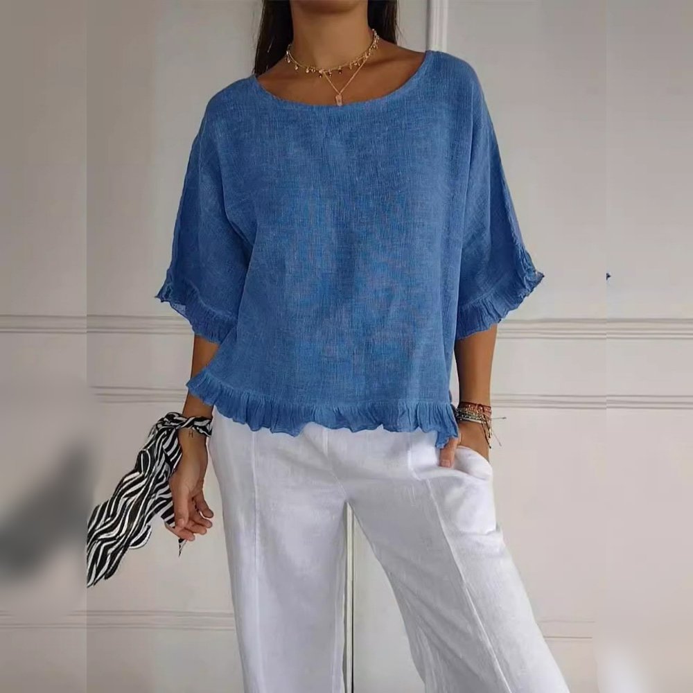 Damen Leichte Rüschen Bluse