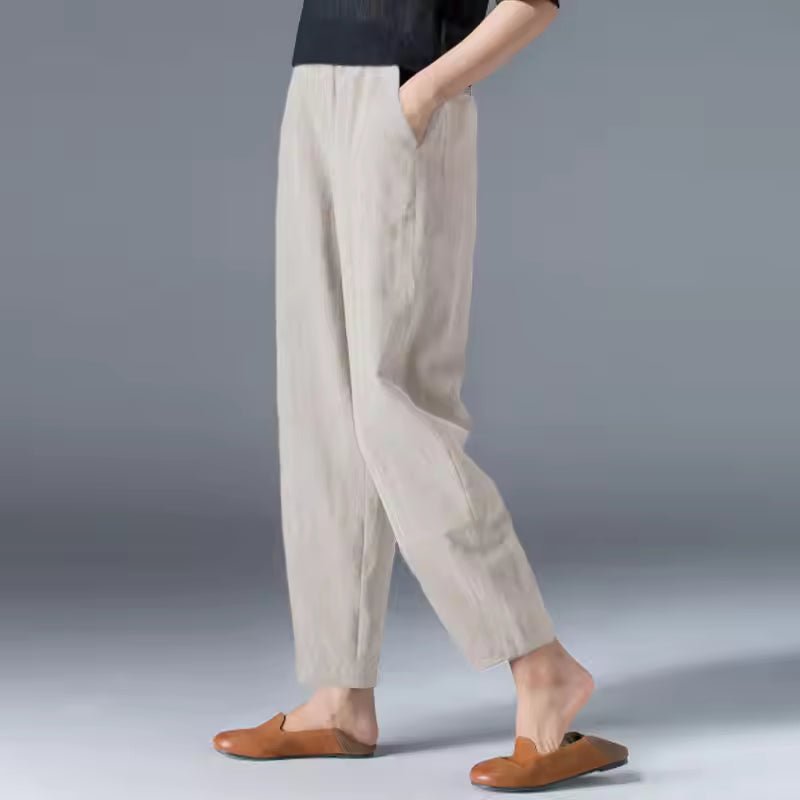 Damen Leichte Sommer Relaxed-Fit Knöchellange Hose