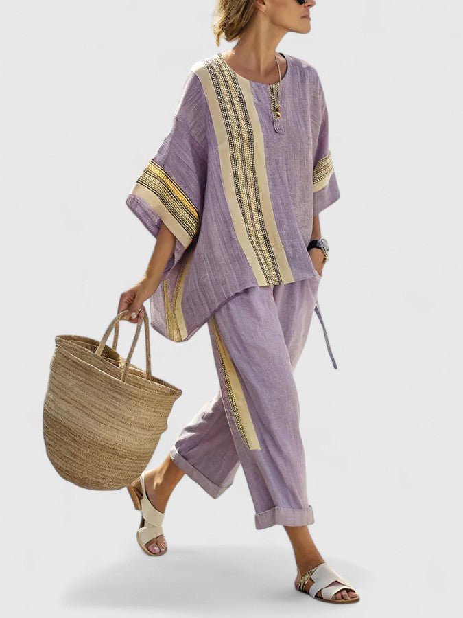 Johanna Linen-Mix Oversized Two-Piece Set
