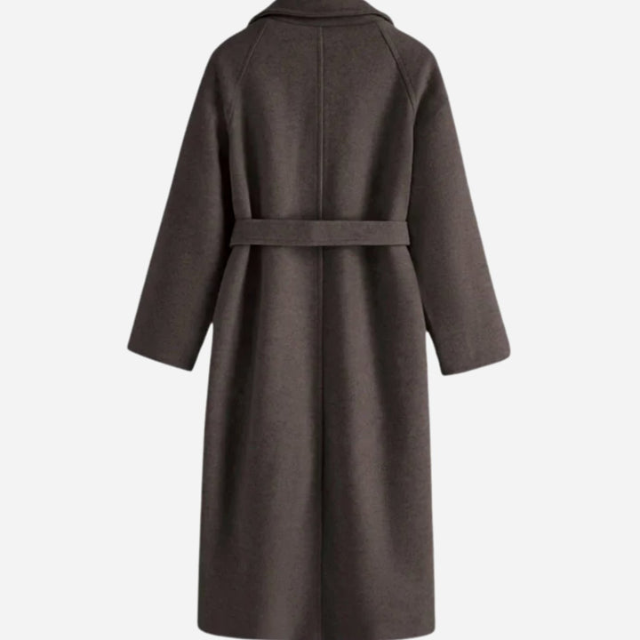 Damen Mantel damen Wollmischung taillierter Wintermantel mit Bindegürtel