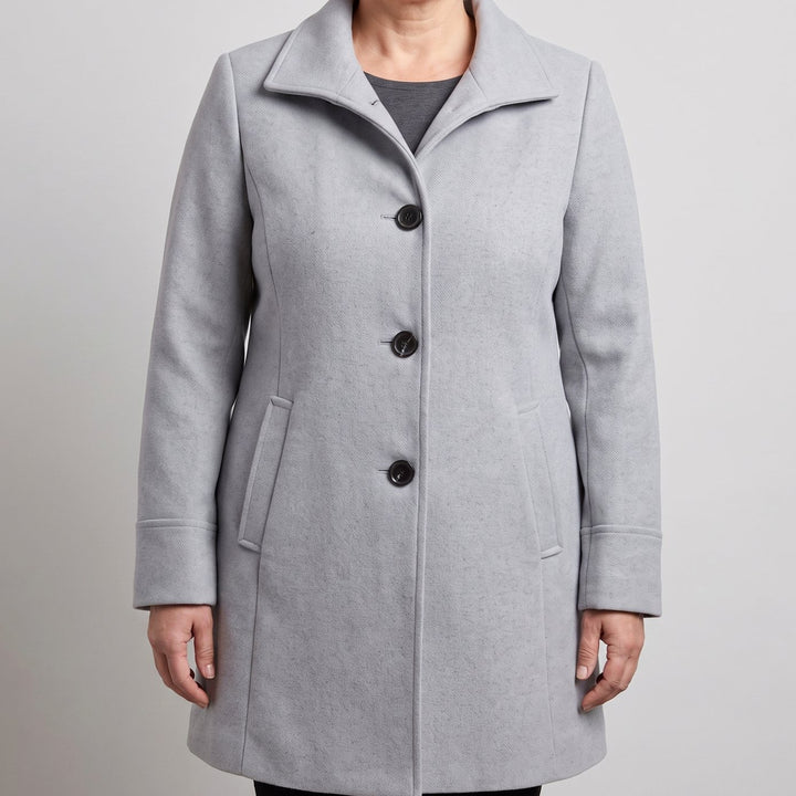 Damen Mantel klassischer Woll-Wintermantel mit Knopfleiste