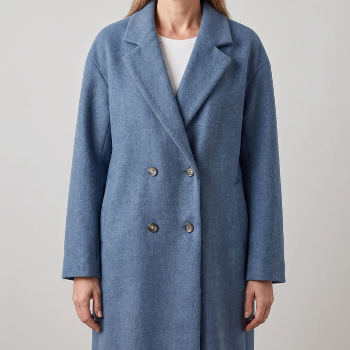 Damen Mantel zeitloser zweireihiger Trenchcoat aus Baumwollmischung
