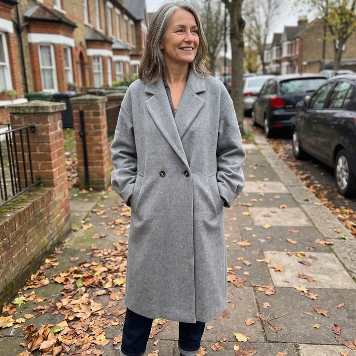 Damen Mantel zeitloser zweireihiger Trenchcoat aus Baumwollmischung