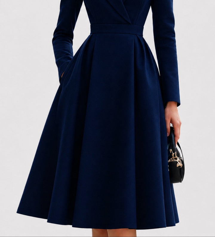 Damen Mantelkleid tailliert geschnitten elegante Formal Dresses Midi