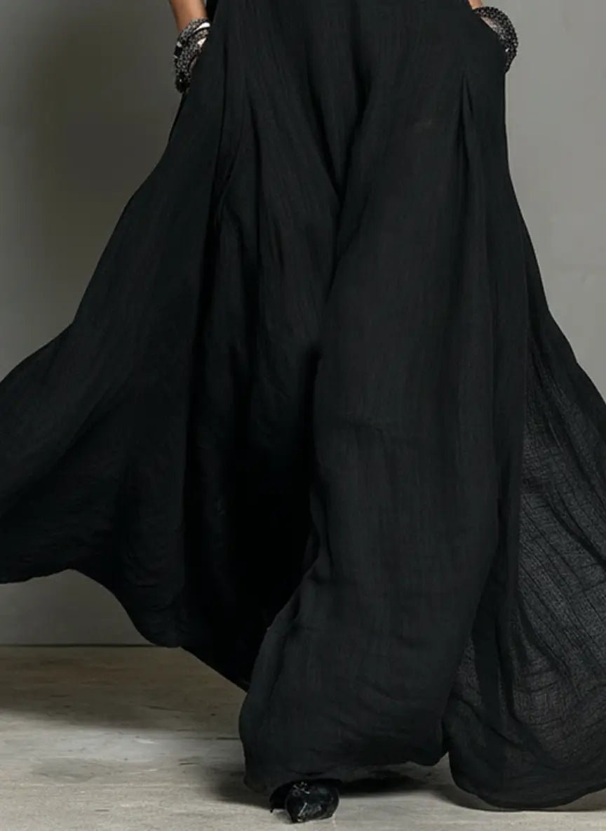 Damen Neckholder Leinen Maxi Kleid Ärmellos