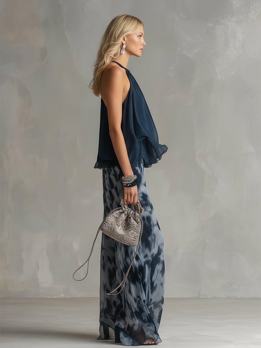 Damen Neckholder Weite Zweiteiler Set