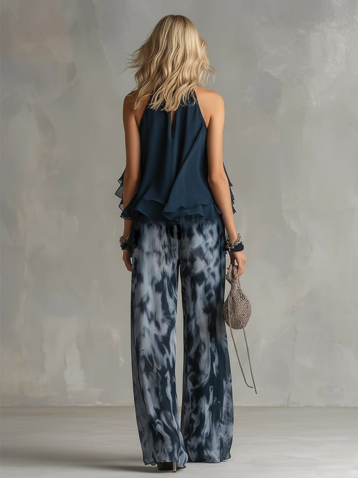 Damen Neckholder Weite Zweiteiler Set