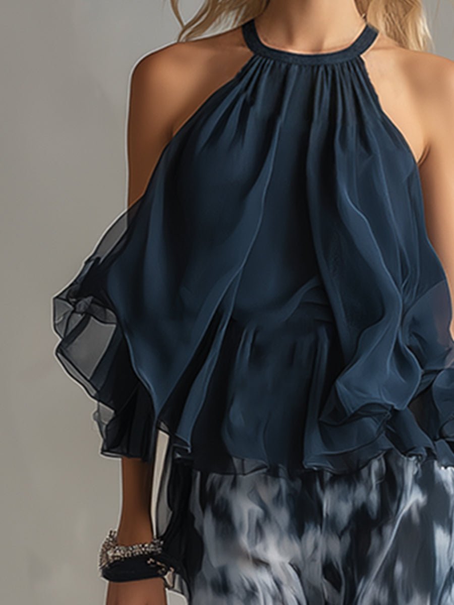 Damen Neckholder Weite Zweiteiler Set