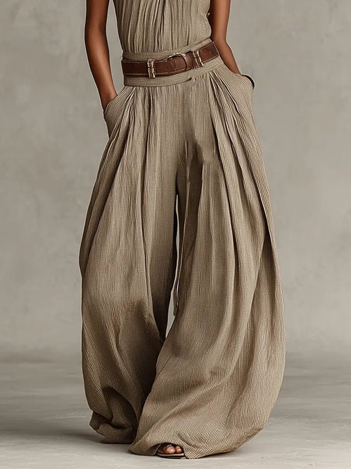 Damen Neckholder Weites Bein Jumpsuit Ärmellos