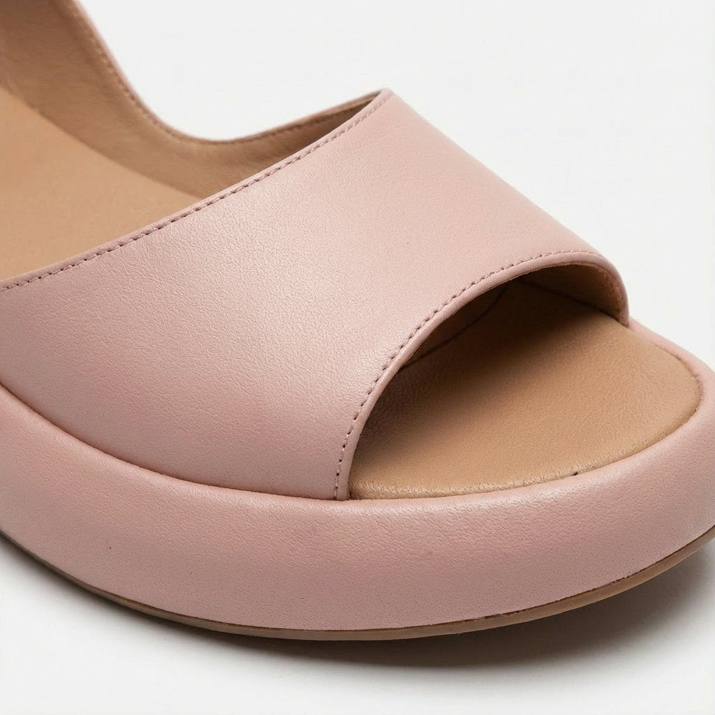 Damen Offene Keilsandaletten Slingback Elastischer Fersenriemen