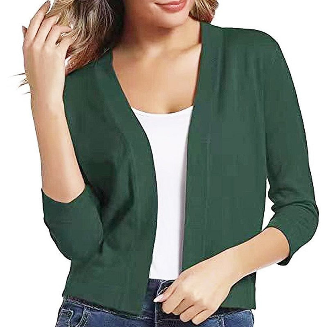 Damen Offener Kurzjacken-Cardigan mit 3/4-Ärmeln