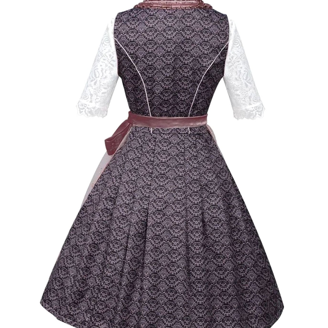 Damen Oktoberfest Dirndl 3-teilig Spitze Trachtenkleid