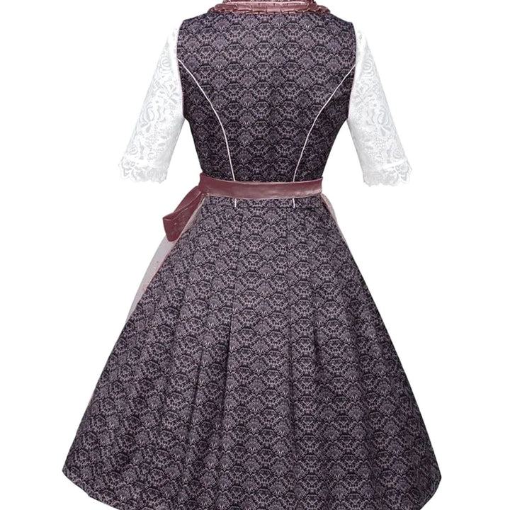 Damen Oktoberfest Dirndl 3-teilig Spitze Trachtenkleid