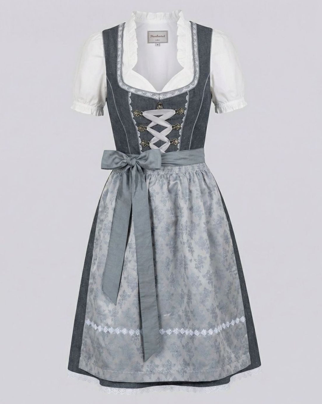 Damen Oktoberfest Dirndl 3-teiliges Trachtenkleid mit Schürze und Bluse