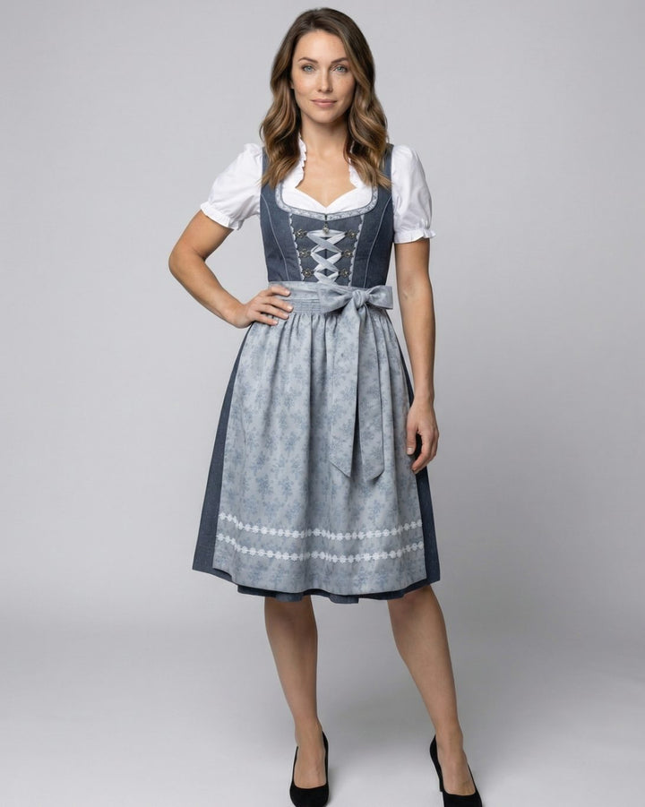Damen Oktoberfest Dirndl Kleid Figurbetonter Trachten-Schnitt