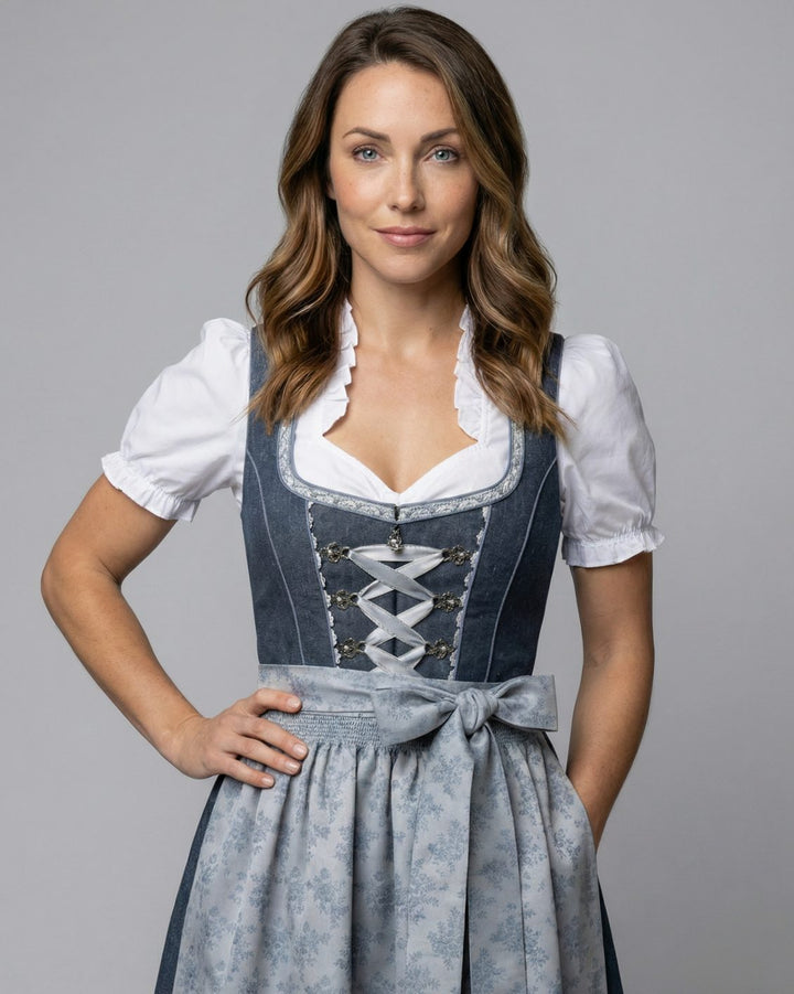 Damen Oktoberfest Dirndl Kleid Figurbetonter Trachten-Schnitt