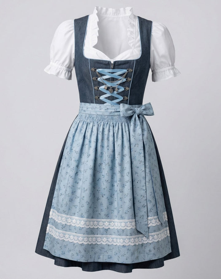 Damen Oktoberfest Dirndl Kleid Figurbetonter Trachten-Schnitt