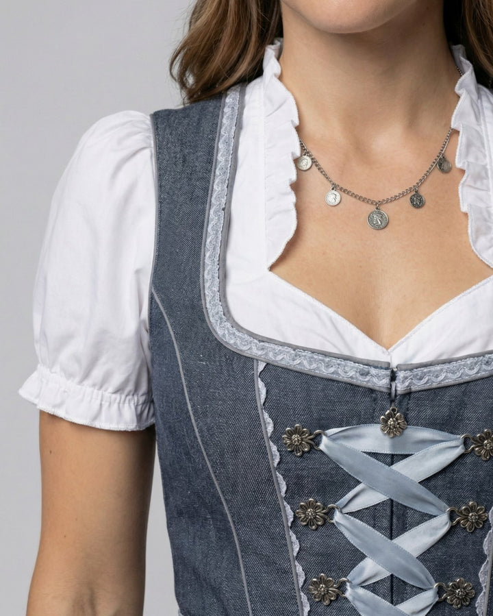Damen Oktoberfest Dirndl Kleid Figurbetonter Trachten-Schnitt