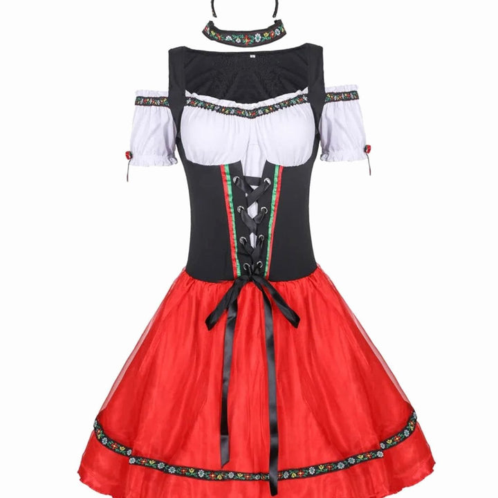 Damen Oktoberfest Dirndl Kostüm Minikleid Bayerische Tracht