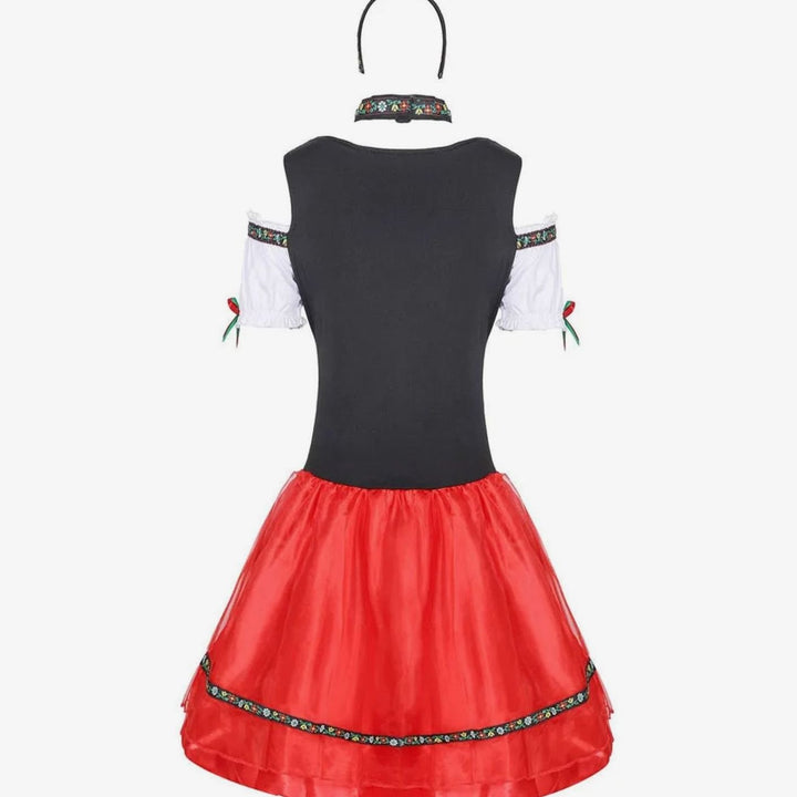 Damen Oktoberfest Dirndl Kostüm Minikleid Bayerische Tracht
