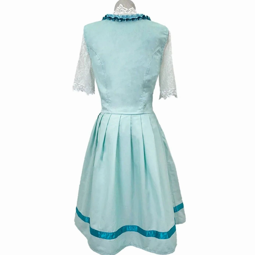Damen Oktoberfest Dirndl Spitzenbluse Trachtenkleid Midi