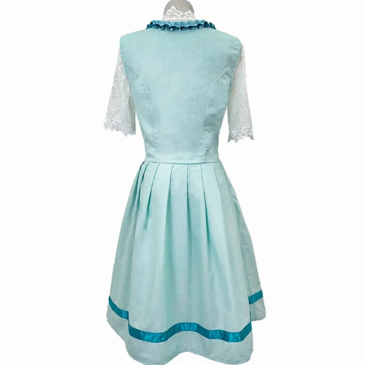 Damen Oktoberfest Dirndl Spitzenbluse Trachtenkleid Midi
