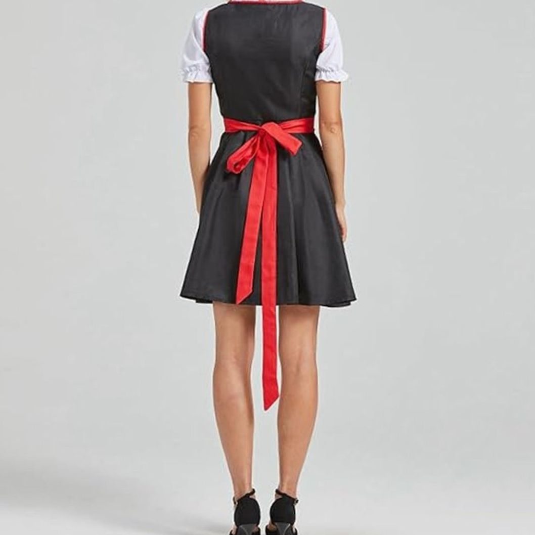 Damen Oktoberfest Dirndlkleid mit Schürze Trachtenkleid