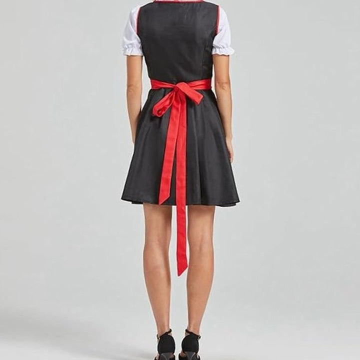 Damen Oktoberfest Dirndlkleid mit Schürze Trachtenkleid