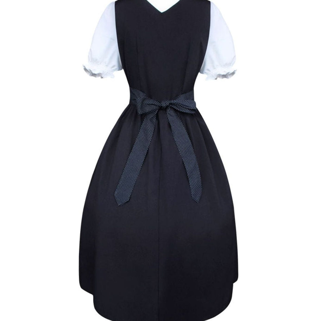 Damen Oktoberfest Dirndlkleid Trachtenkleid Schnürung Midi