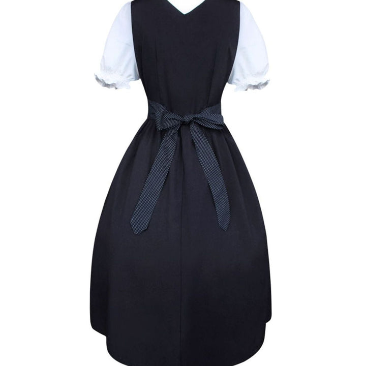 Damen Oktoberfest Dirndlkleid Trachtenkleid Schnürung Midi