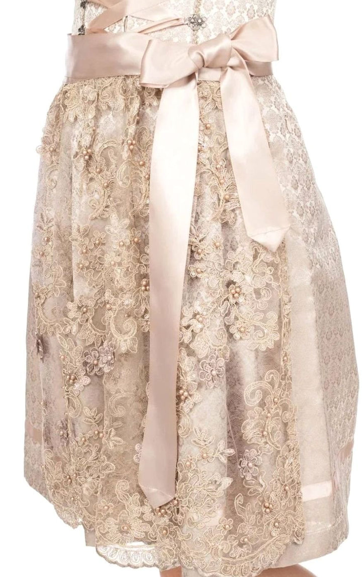 Damen Oktoberfest Spitzen-Dirndl mit Schürze Trachtenkleid