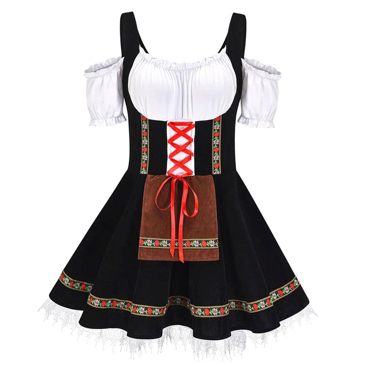 Damen Oktoberfest Trachtenkleid Schulterfreies Dirndl-Mini