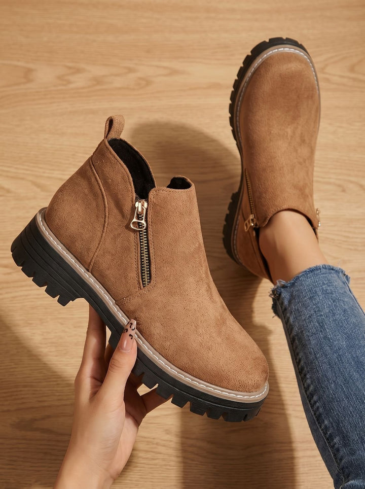Damen Orthopädische Ankleboots mit Leopardenmuster Seitlichem Reißverschluss