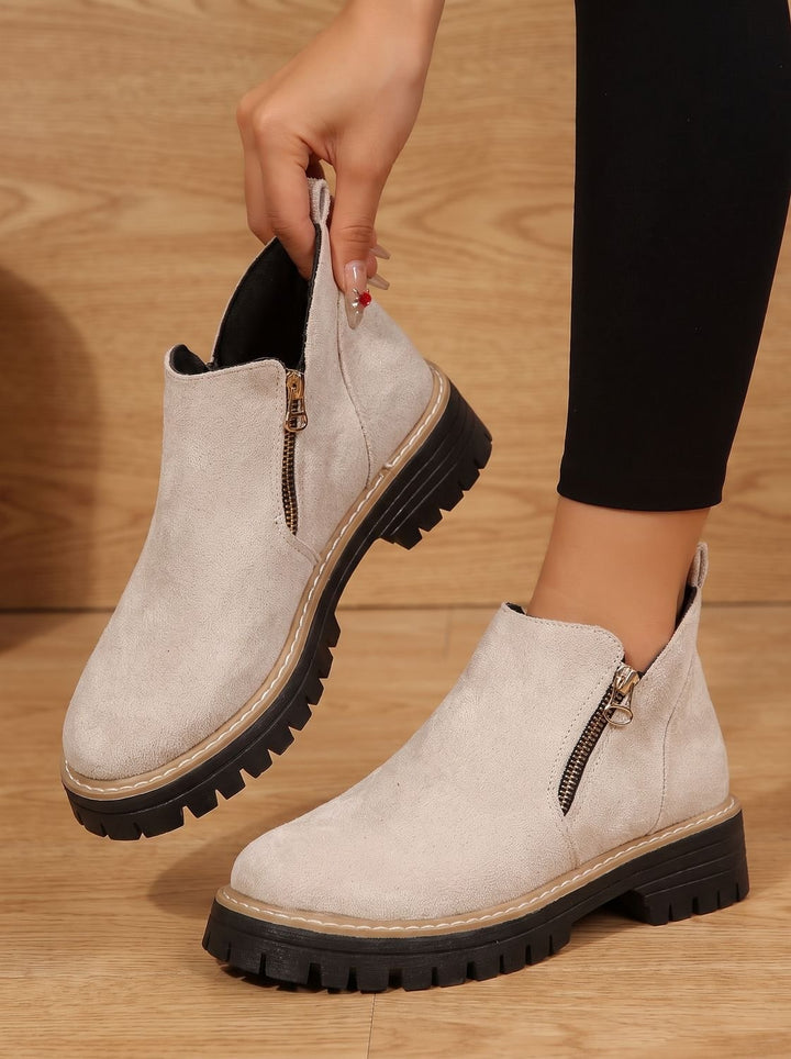 Damen Orthopädische Ankleboots mit Leopardenmuster Seitlichem Reißverschluss