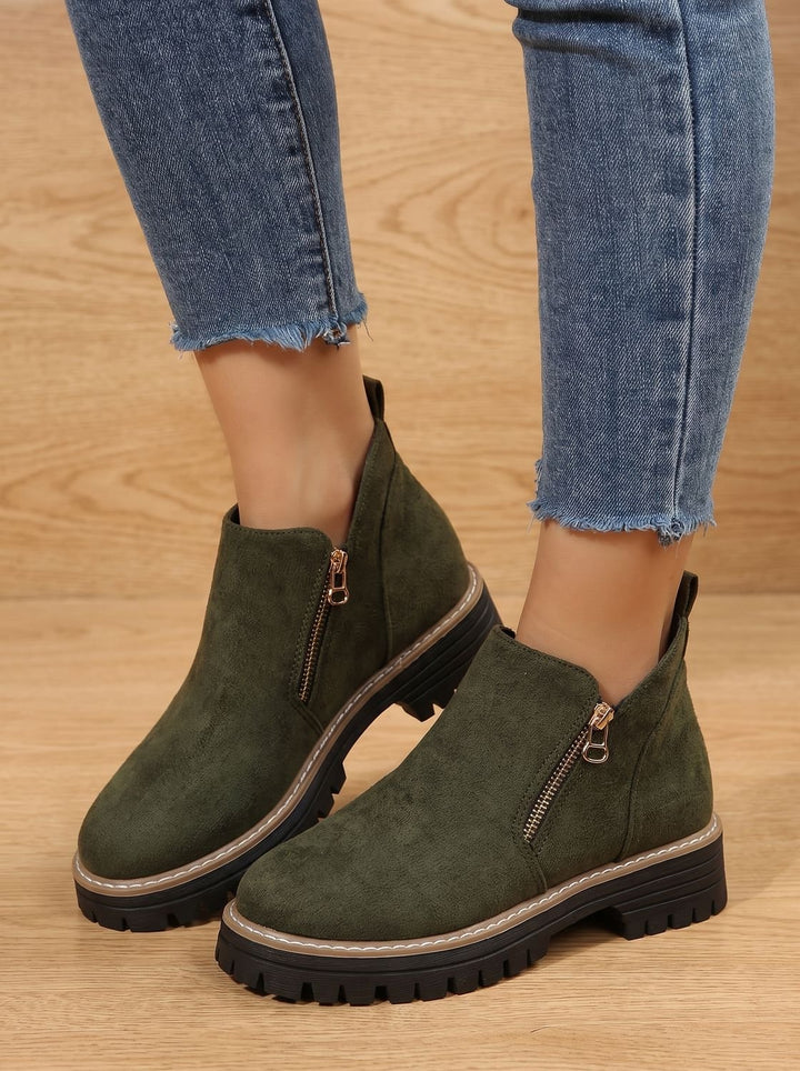 Damen Orthopädische Ankleboots mit Leopardenmuster Seitlichem Reißverschluss