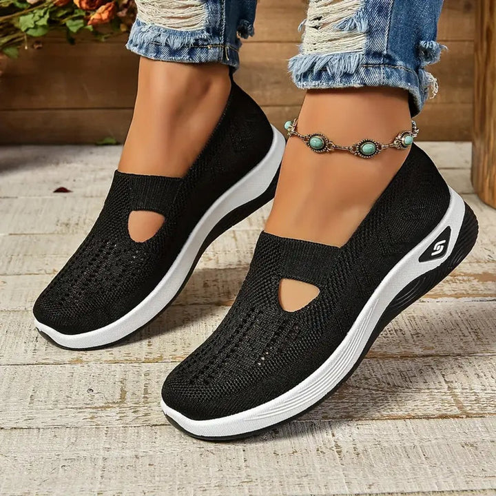 Damen Orthopädische Atmungsaktive Slip-On Komfort-Sandalen - Black