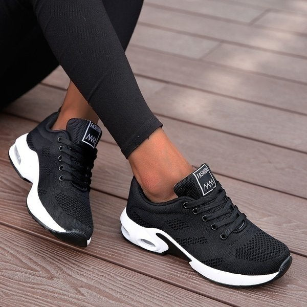 Damen Orthopädische Atmungsaktive Slip-On Sneakers - Zwart