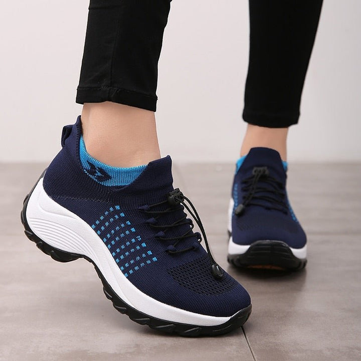 Damen Orthopädische Gedämpfte Schnürsenkel Plateau-Sneaker
