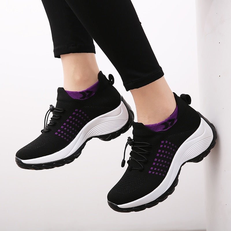 Damen Orthopädische Gedämpfte Schnürsenkel Plateau-Sneaker