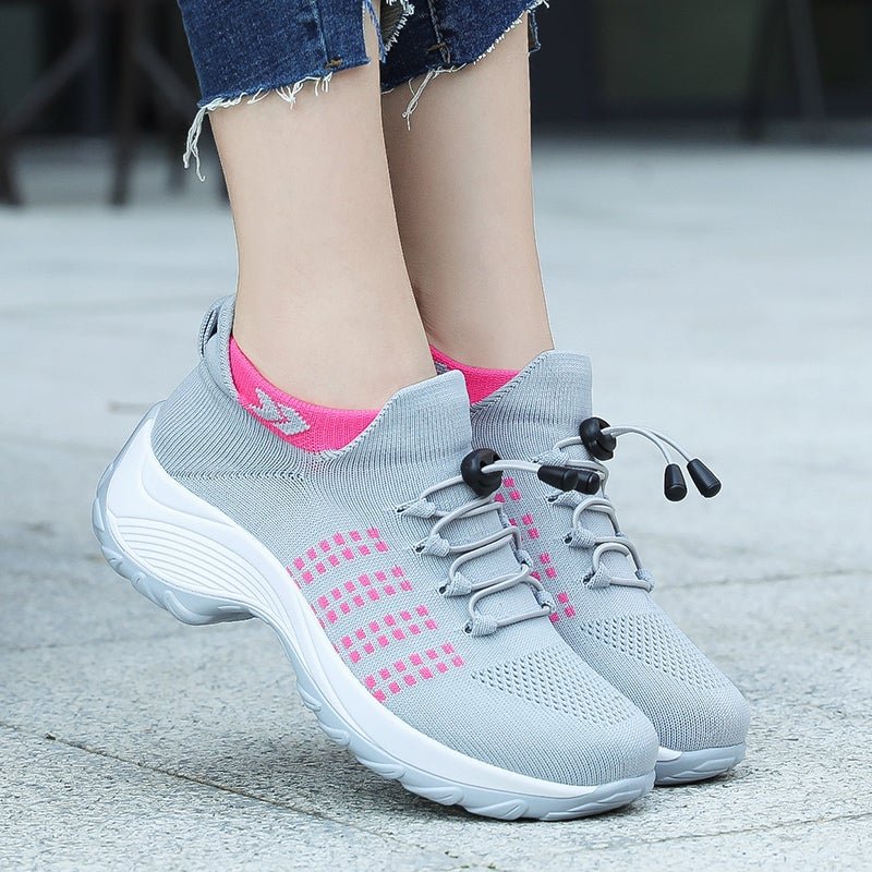 Damen Orthopädische Gedämpfte Schnürsenkel Plateau-Sneaker