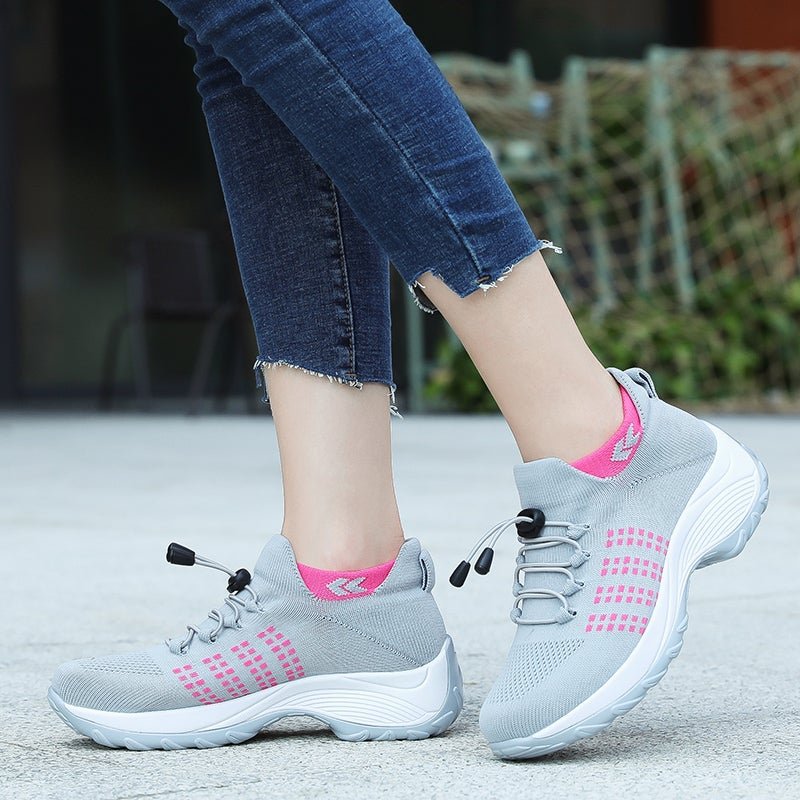 Damen Orthopädische Gedämpfte Schnürsenkel Plateau-Sneaker
