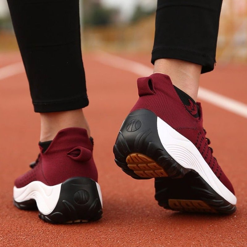 Damen Orthopädische Gedämpfte Schnürsenkel Plateau-Sneaker