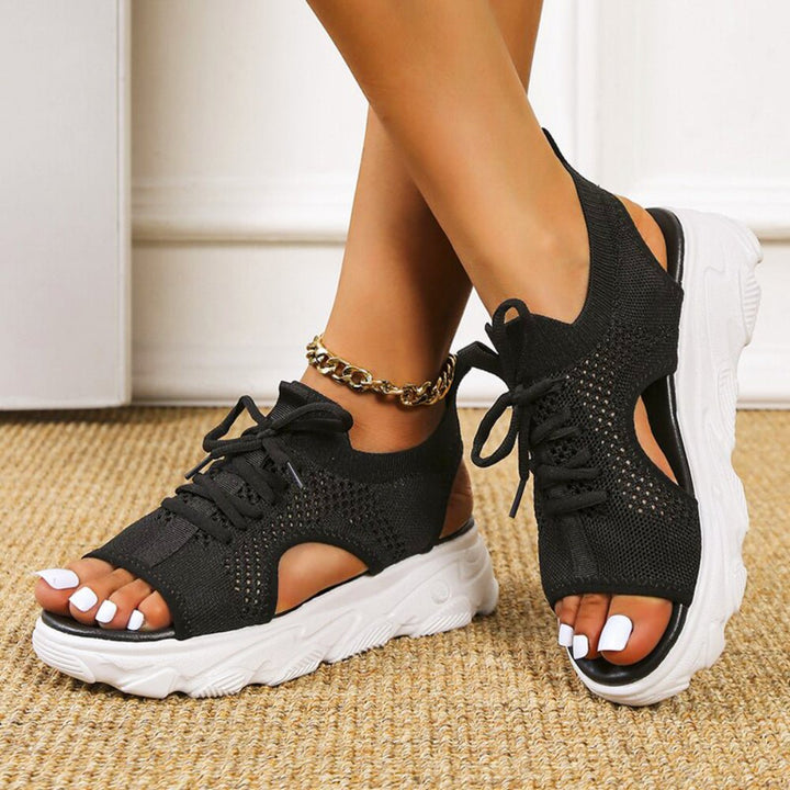 Damen Orthopädische Gestrickte Plateau-Sandalen