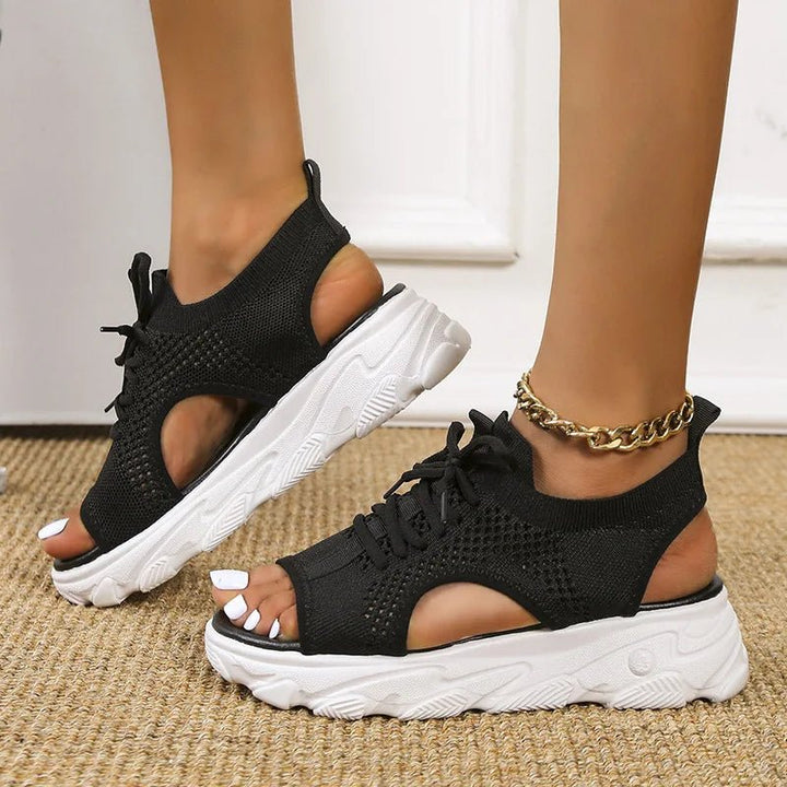Damen Orthopädische Gestrickte Plateau-Sandalen