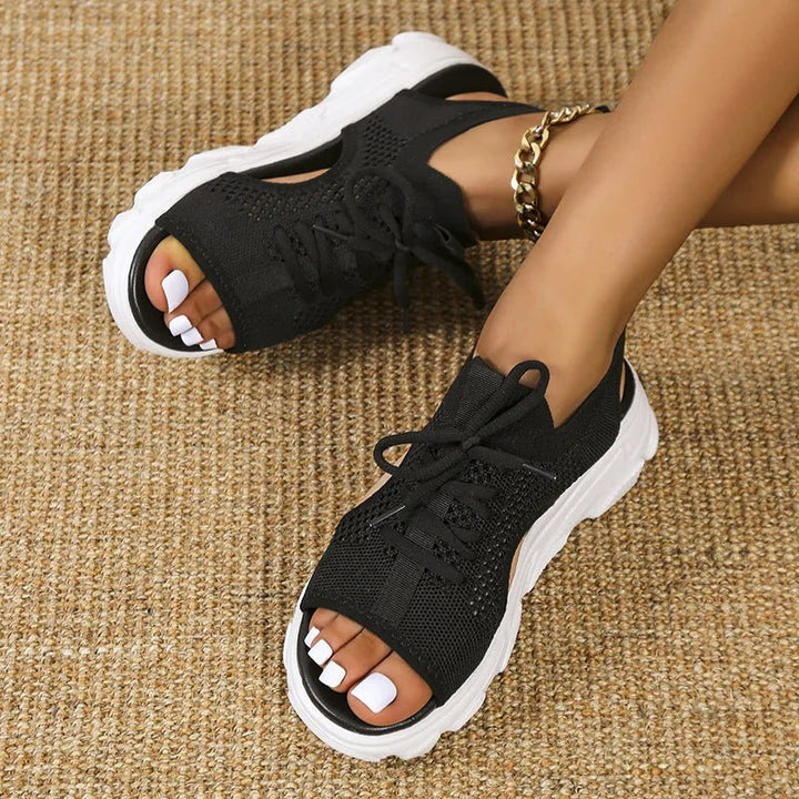 Damen Orthopädische Gestrickte Plateau-Sandalen