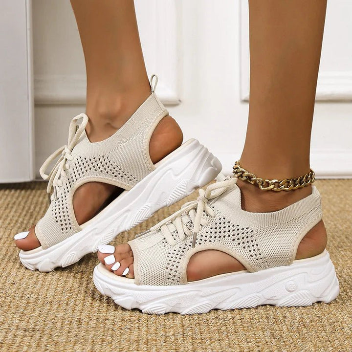 Damen Orthopädische Gestrickte Plateau-Sandalen