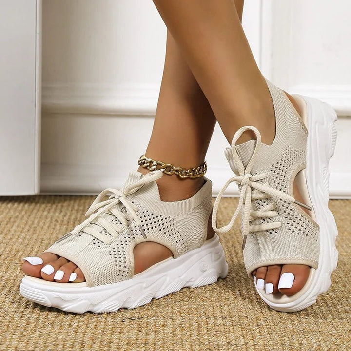 Damen Orthopädische Gestrickte Plateau-Sandalen