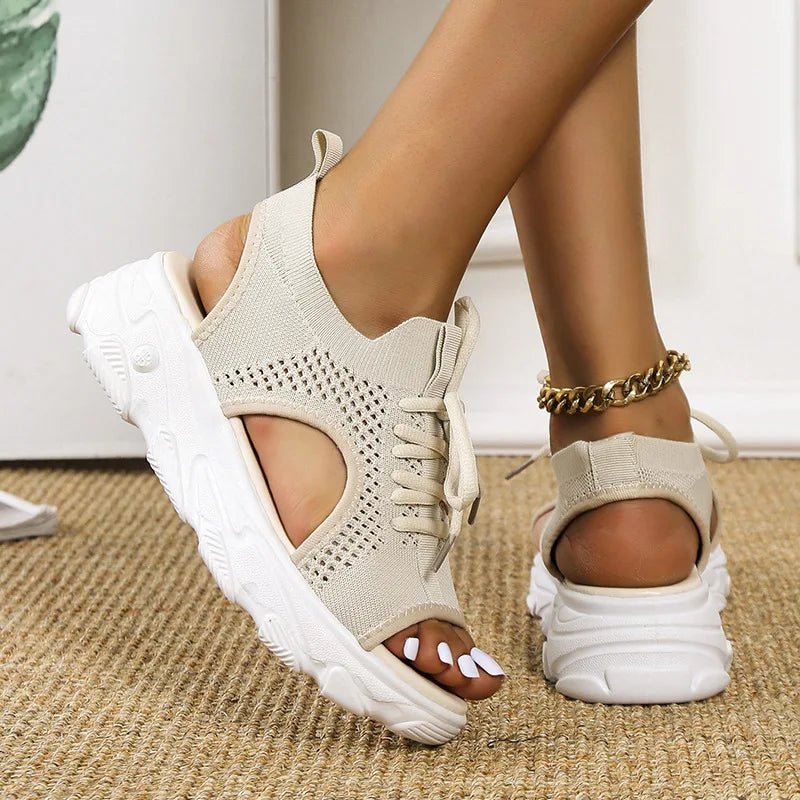 Damen Orthopädische Gestrickte Plateau-Sandalen