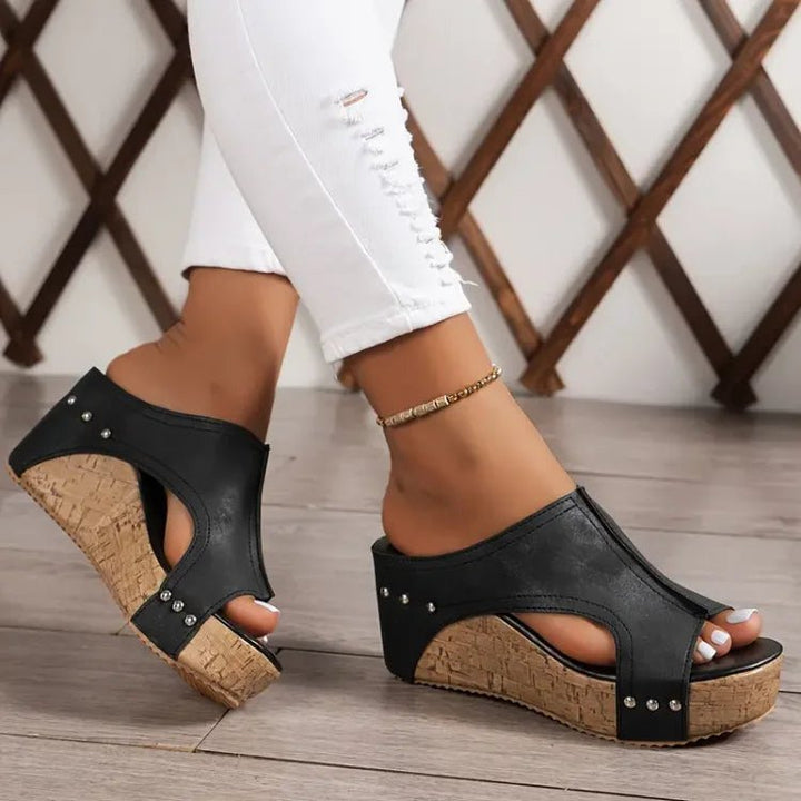 Damen Orthopädische Keilabsatz Plateau Sandaletten